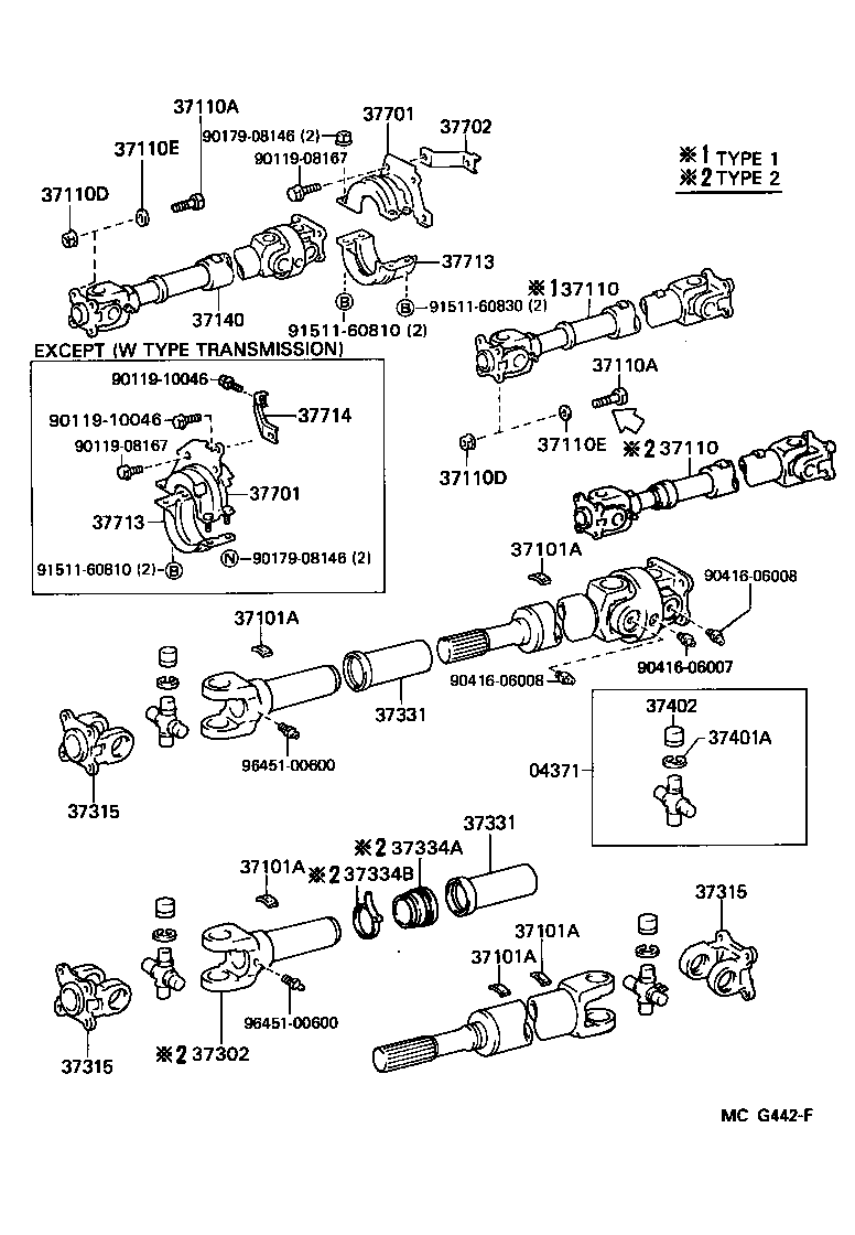 Toyota 37100-35580 SHAFT ASSY, PROPELLER W/CENTER BEARING
