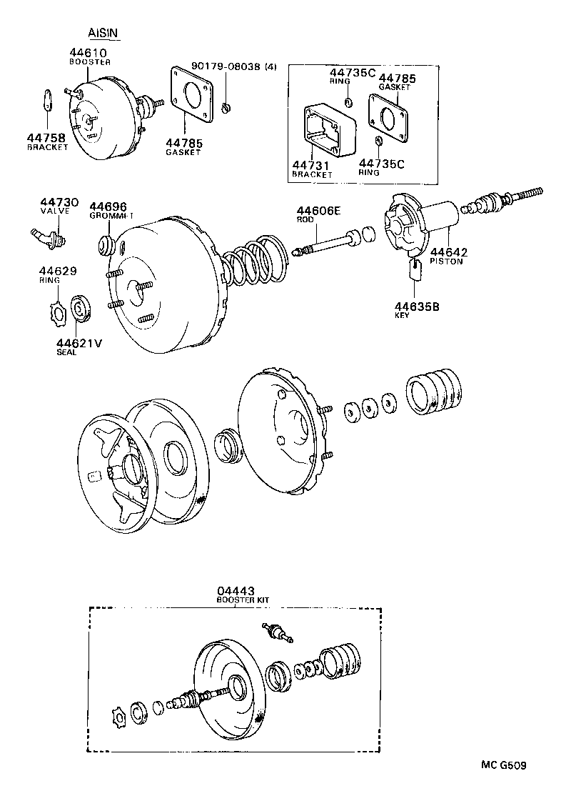 04443-35820 BOOSTER KIT, BRAKE product image