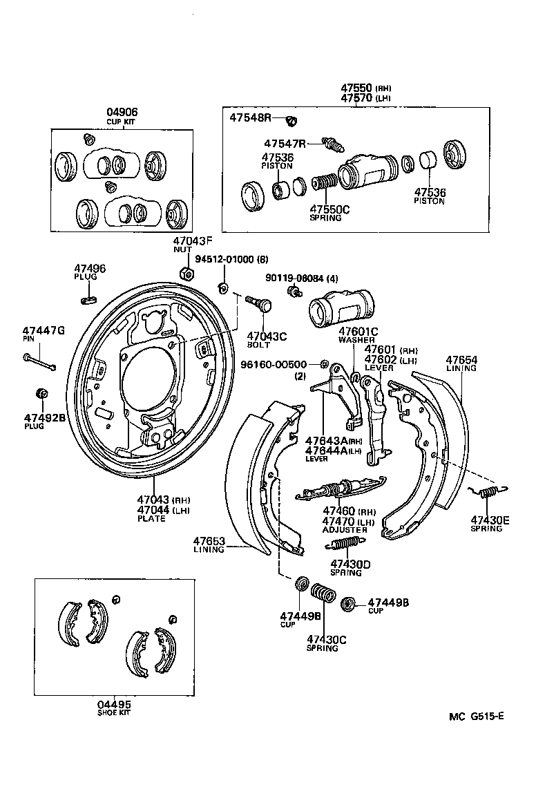 Toyota 04495-35140 SHOE KIT, REAR BRAKE