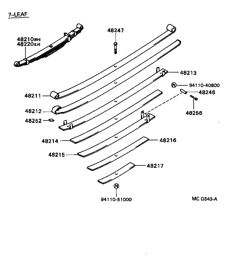 48414-35160 BRACKET, SPRING, NO.3 RH product image