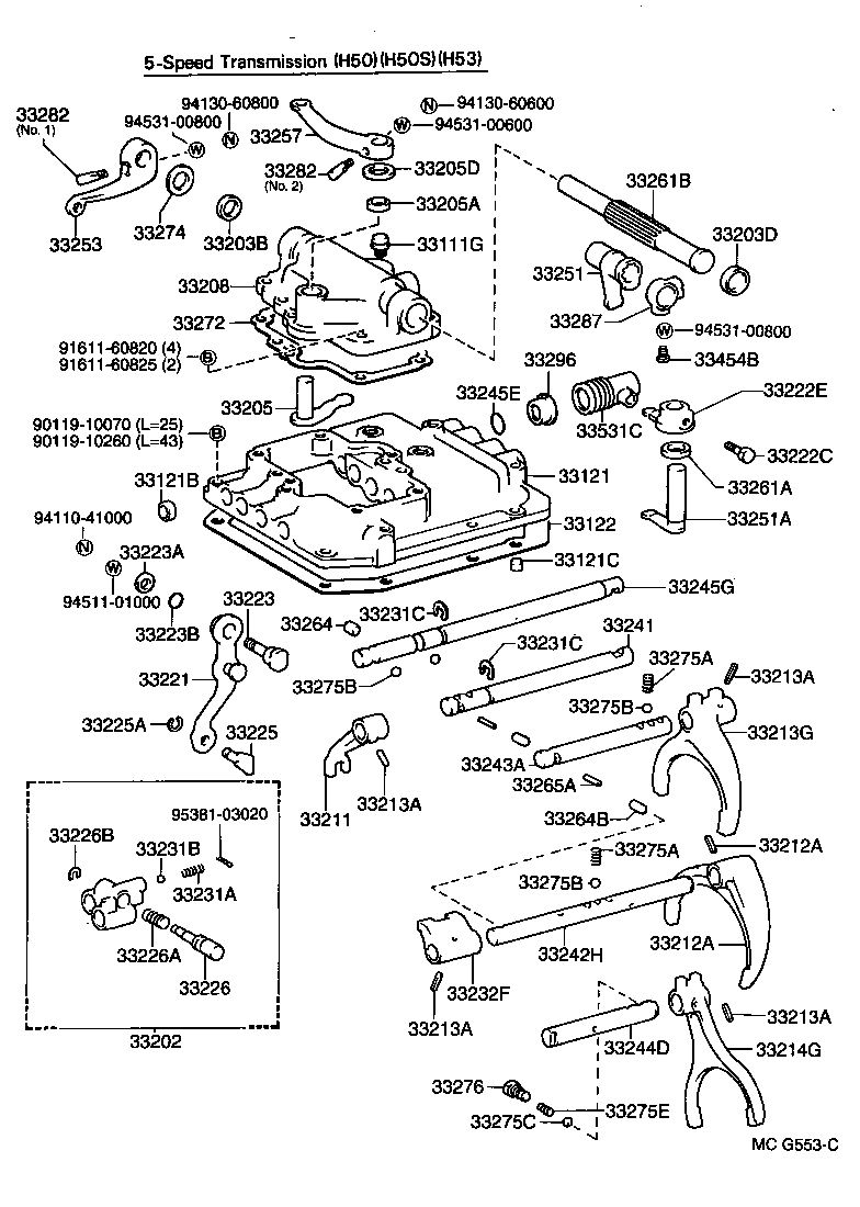 33242-36031 SHAFT, GEAR SHIFT FORK, NO.1 product image