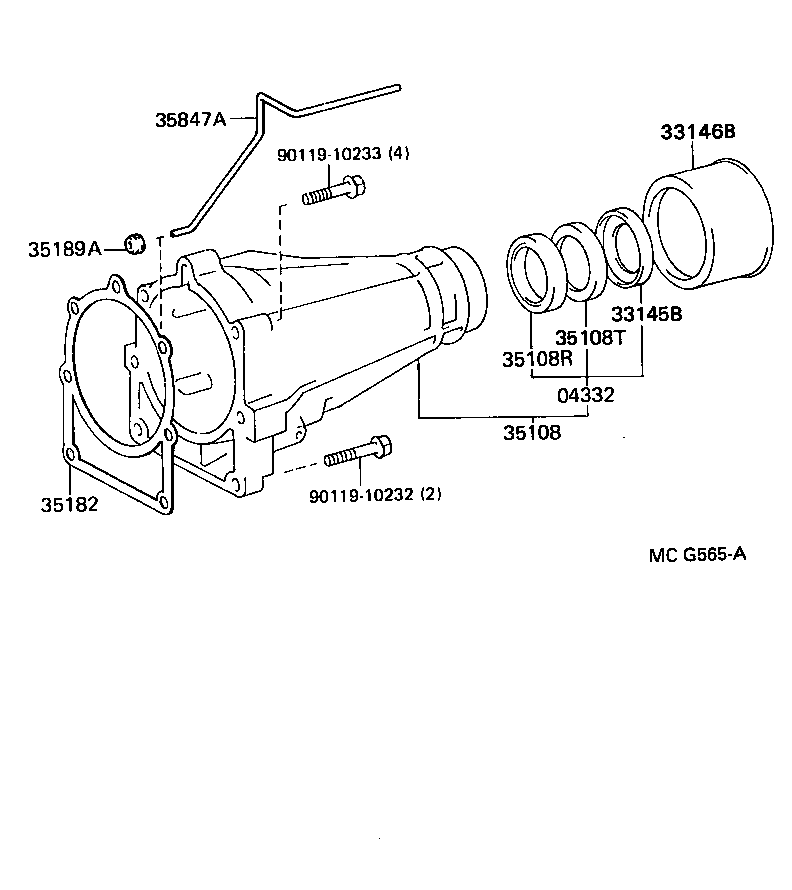 Toyota 35108-35020 HOUSING SUB-ASSY, EXTENSION (ATM)