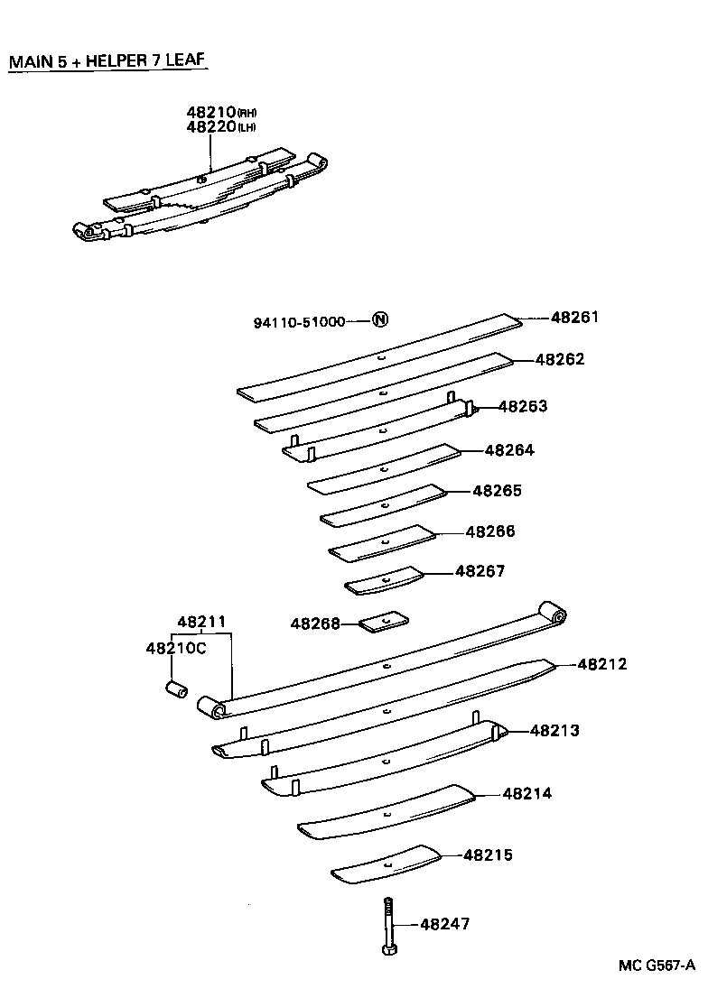 48222-3B310 LEAF, REAR HELPER SPRING, NO.5 product image