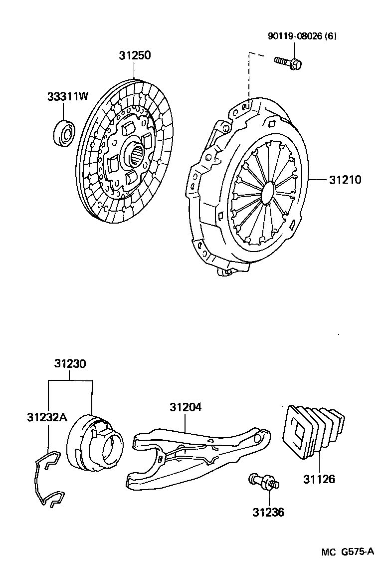 Toyota 31210-35100 COVER ASSY, CLUTCH
