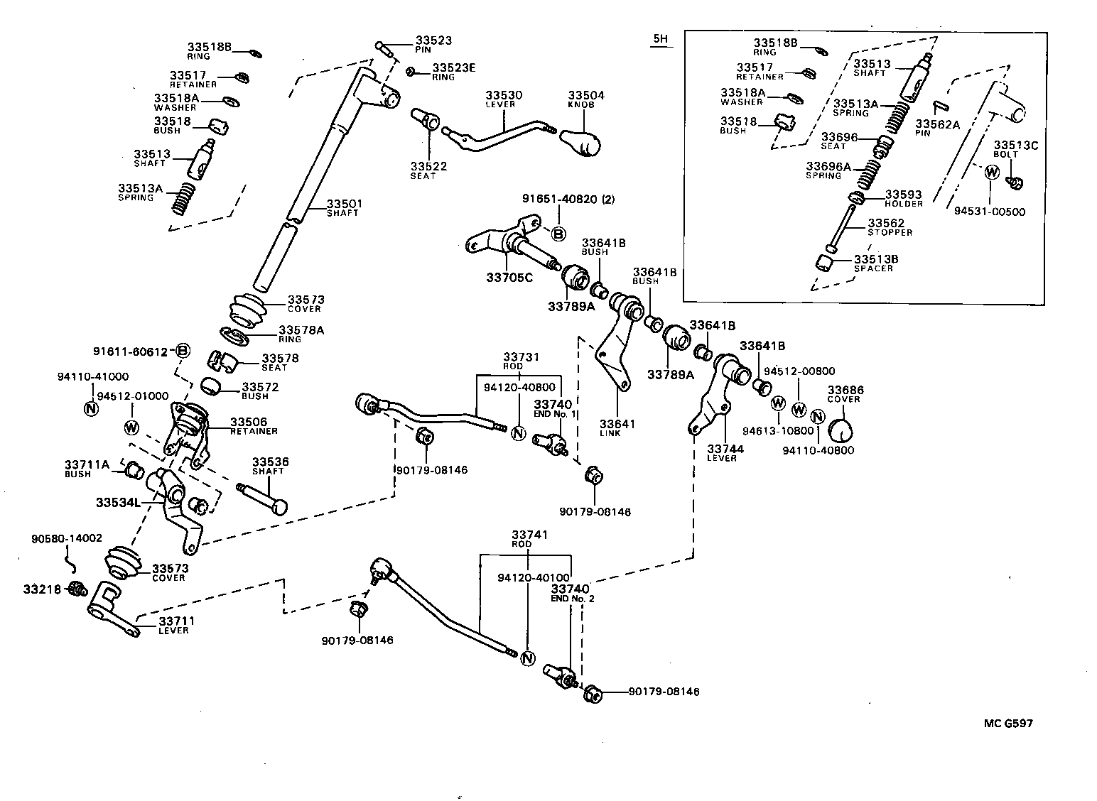 33527-28110 LEVER, CONTROL SHAFT (FOR COLUMN SHIFT) product image