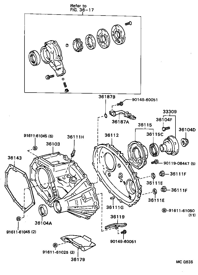 36103-28012 CASE SUB-ASSY, TRANSFER product image