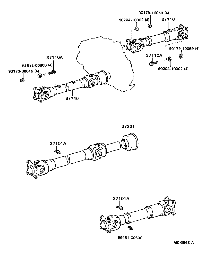 37140-28031 SHAFT ASSY, PROPELLER, FRONT product image