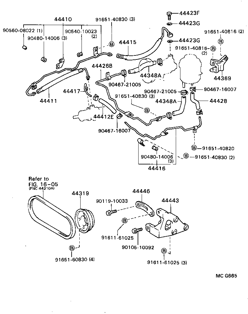 44348-28081 HOSE, OIL RESERVOIR TO PUMP, NO.1 product image