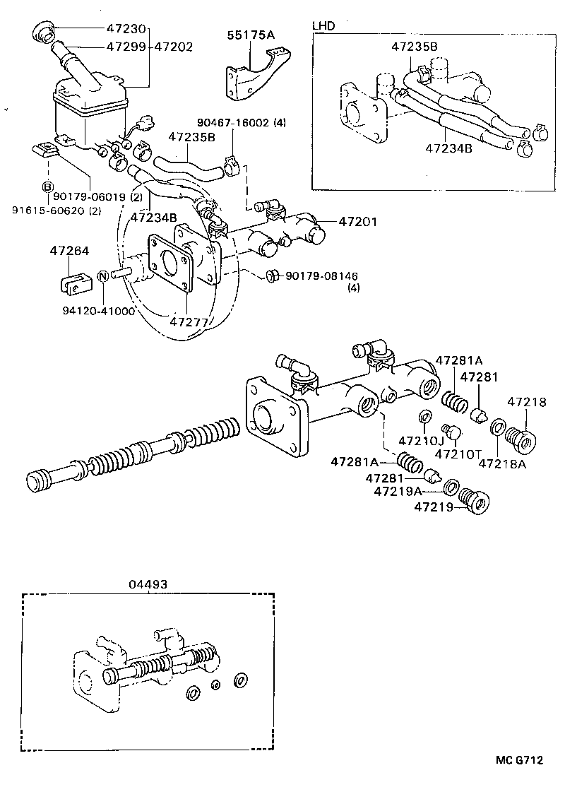04493-36090 CYLINDER KIT, BRAKE MASTER product image