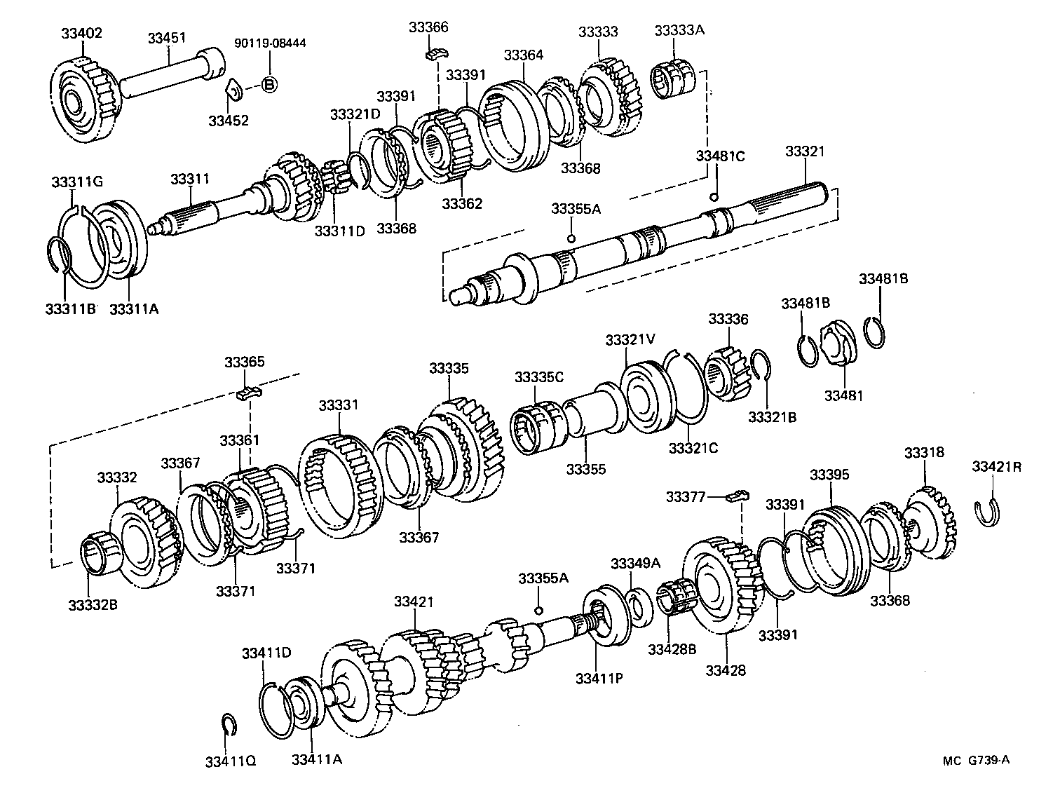 Toyota 90363-30059 BEARING (FOR OUTPUT SHAFT CENTER)