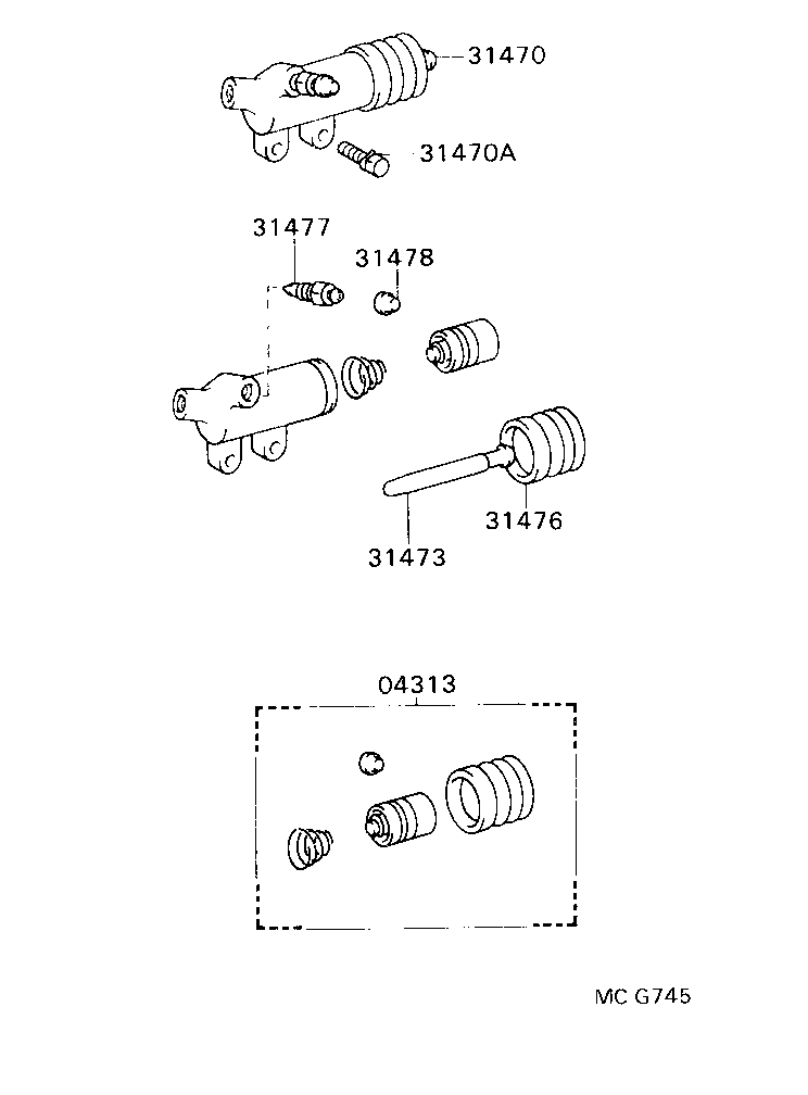 31470-36151 CYLINDER ASSY, CLUTCH RELEASE product image