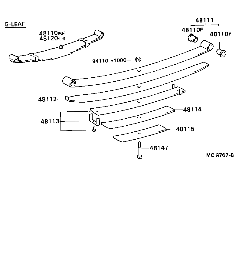 48111-3B200 LEAF, FRONT SPRING, NO.1 product image
