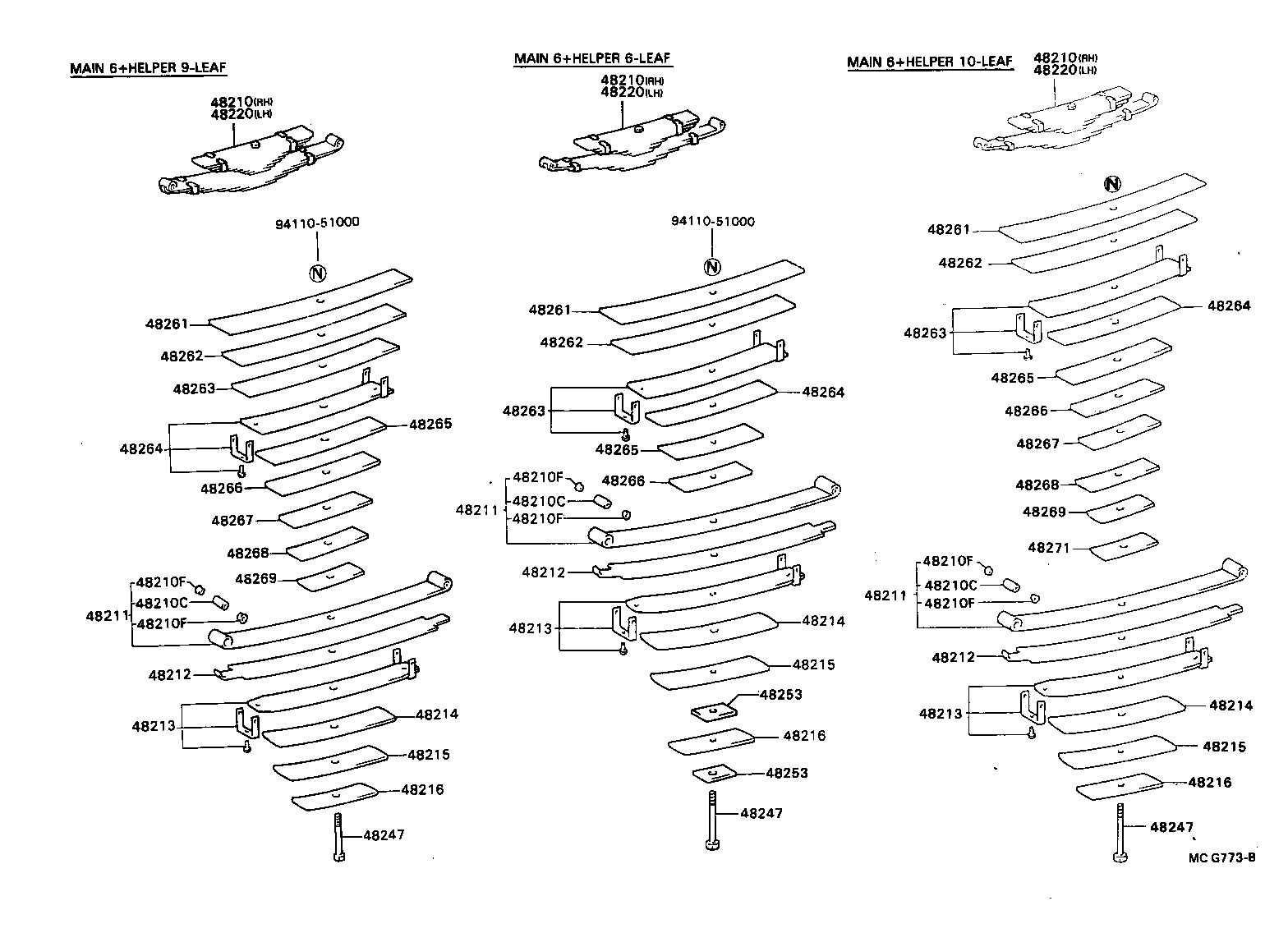 48247-3C110 BOLT, REAR SPRING, CENTER product image