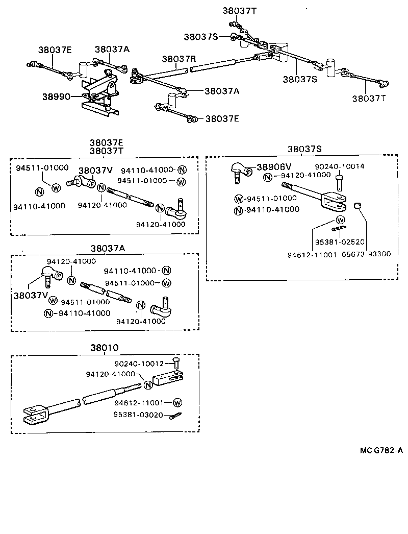 38010-93300 ROD ASSY, SELECT CONTOROL product image