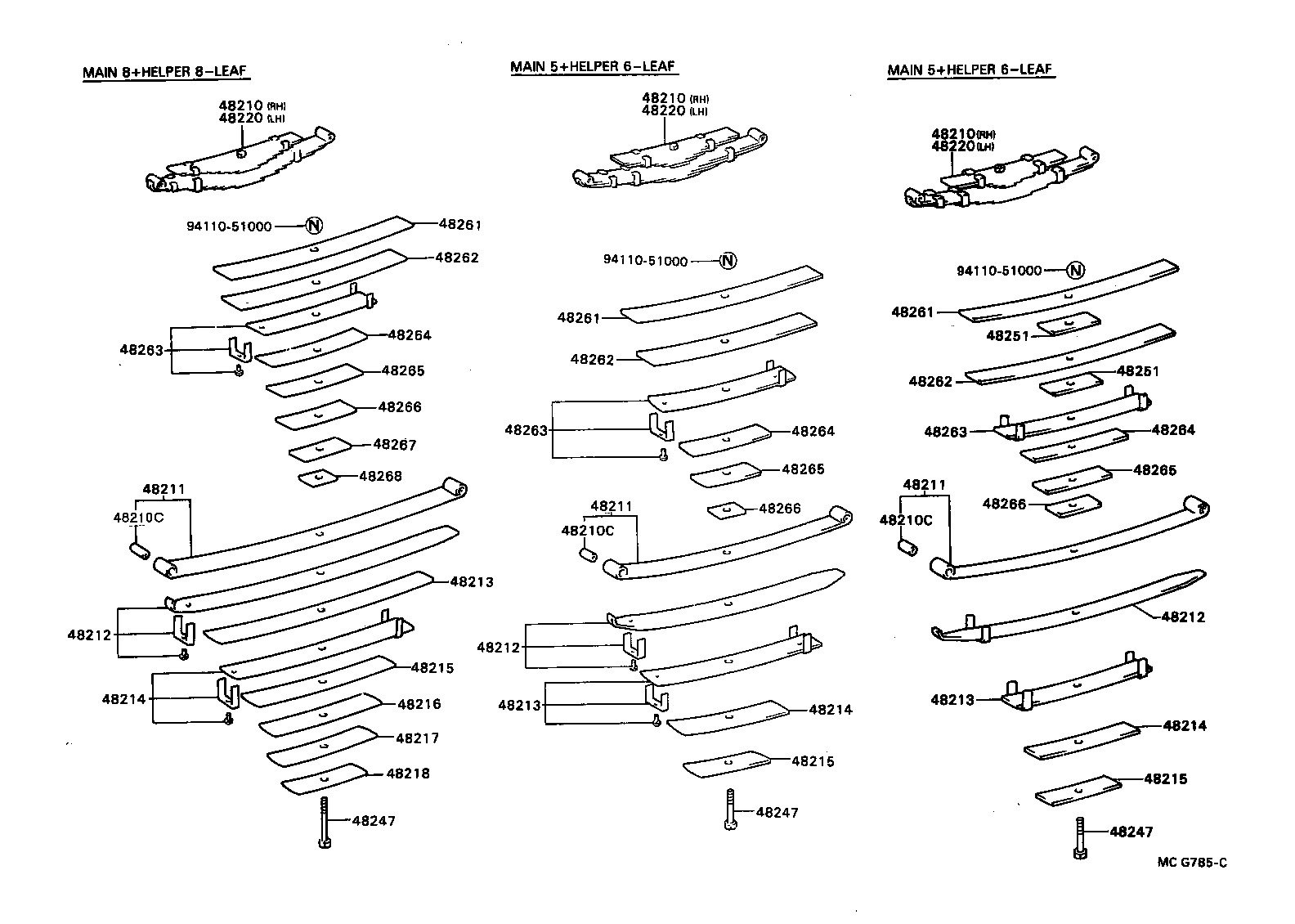 48247-3C110 BOLT, REAR SPRING, CENTER product image