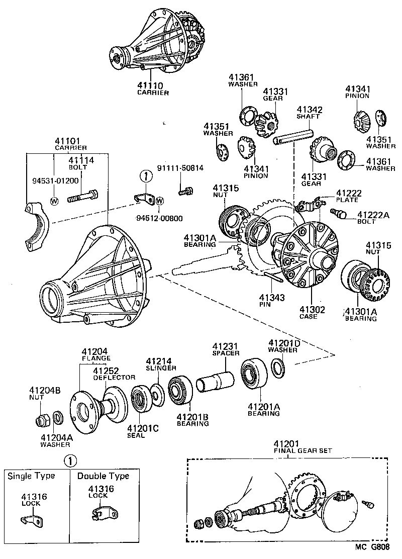 41201-39875 FINAL GEAR KIT, DIFFERENTIAL, REAR product image