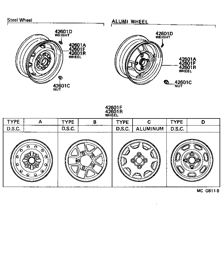 Toyota 42611-14271-03 WHEEL, DISC (FOR SPARE)