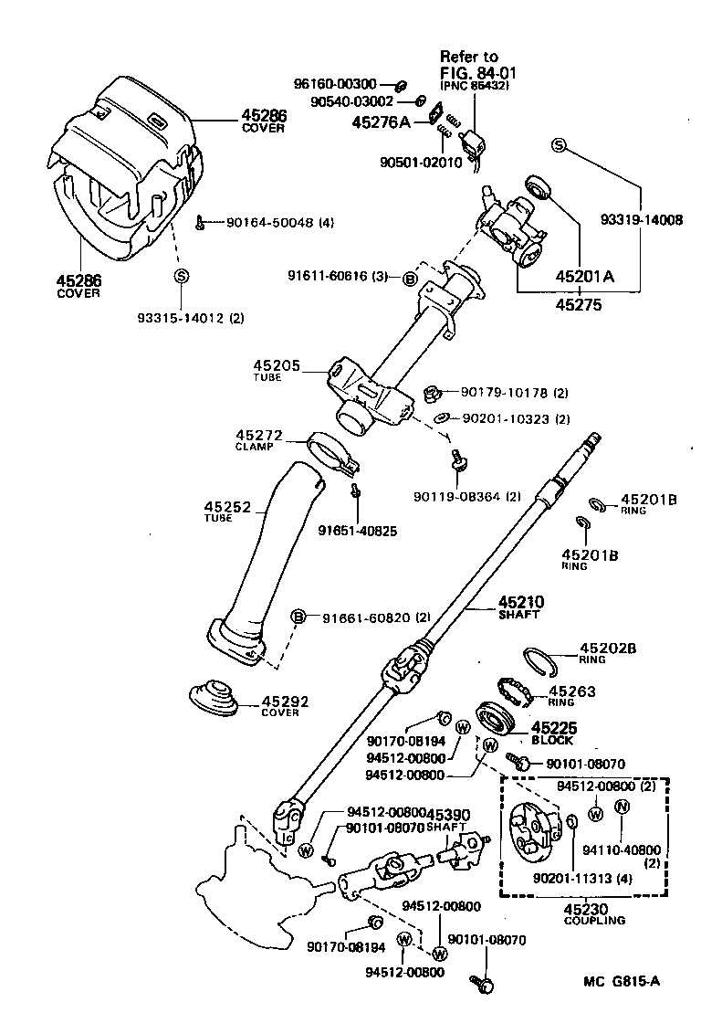 Toyota 45280-28140 BRACKET, STEERING COLUMN, UPPER