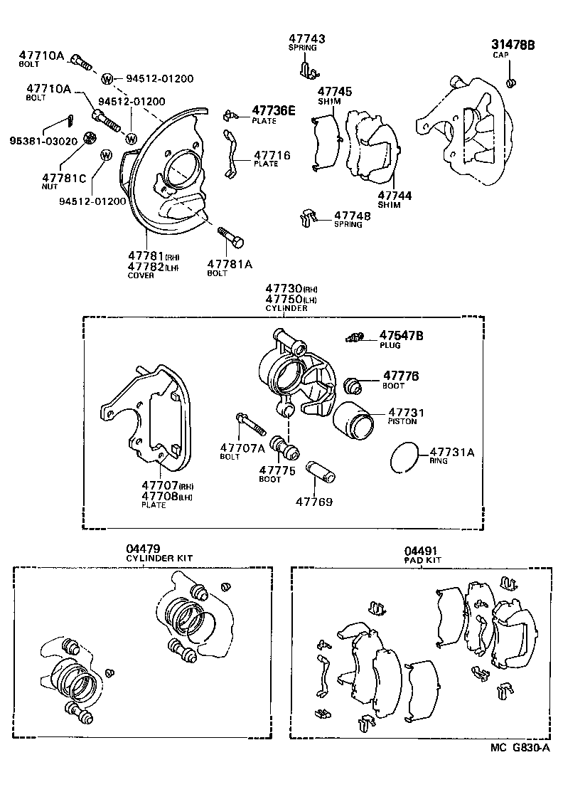 Toyota 04491-28200 PAD KIT, DISC BRAKE, FRONT