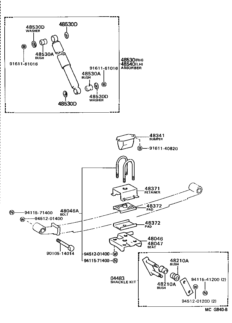 90117-14043 BOLT, U(FOR REAR SPRING) product image