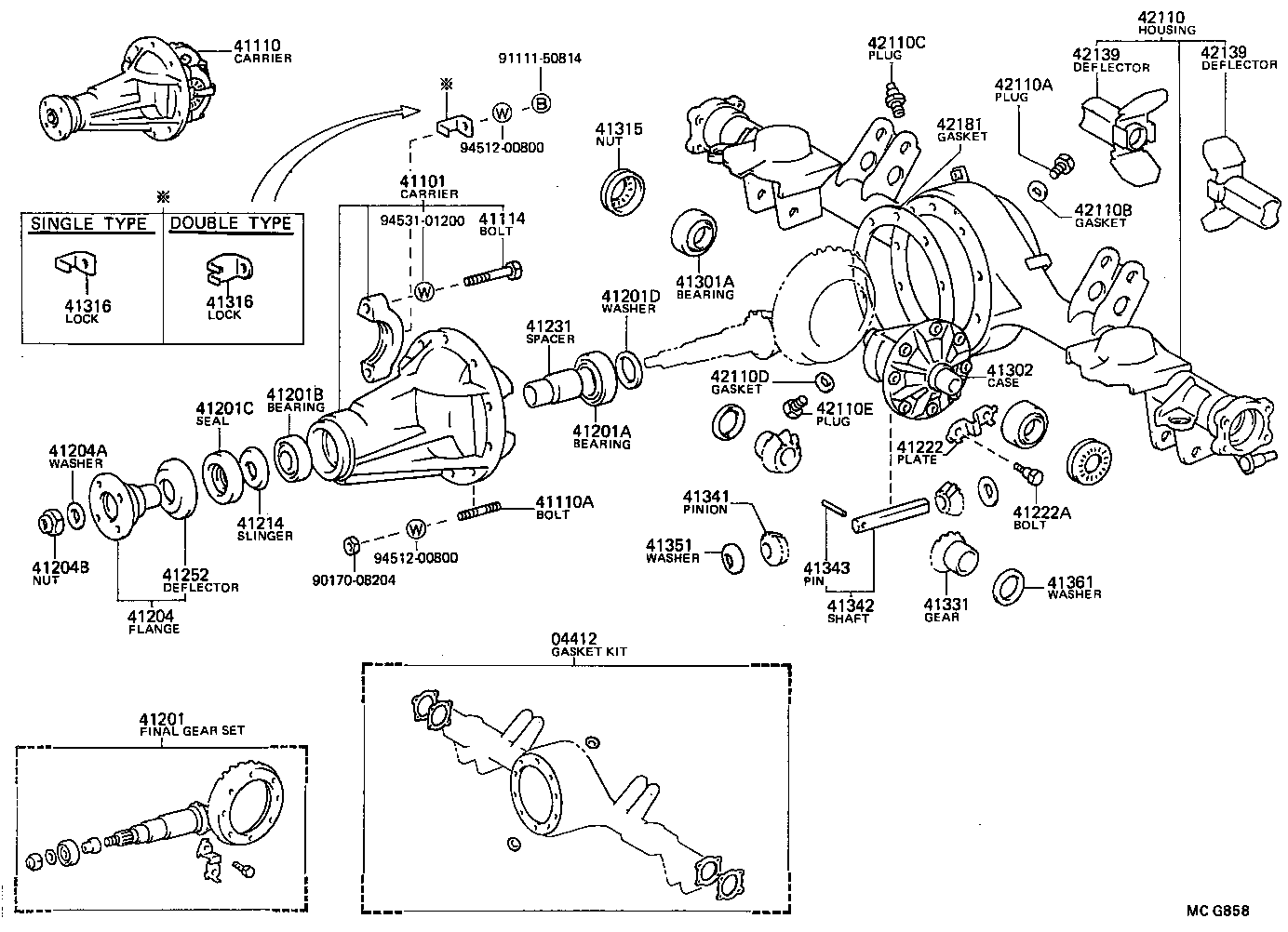 41201-39875 FINAL GEAR KIT, DIFFERENTIAL, REAR product image