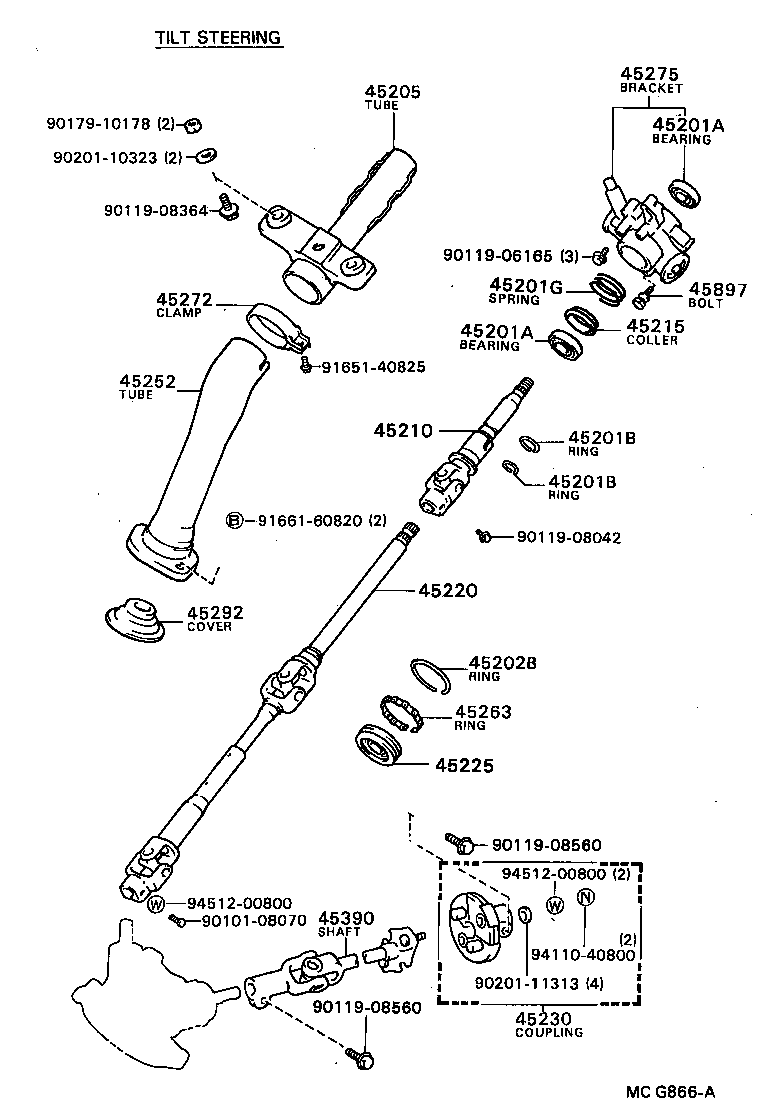 45210-28070 SHAFT ASSY, STEERING MAIN product image