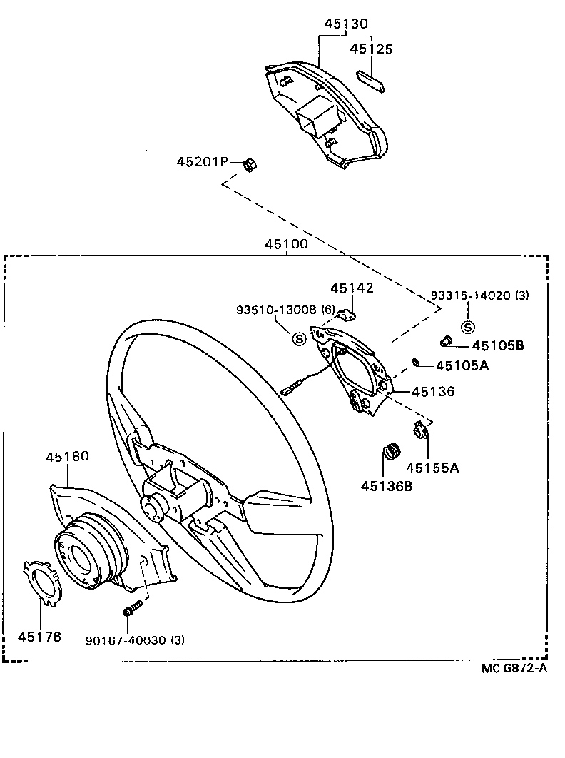 45180-22020-13 COVER SUB-ASSY, STEERING WHEEL product image