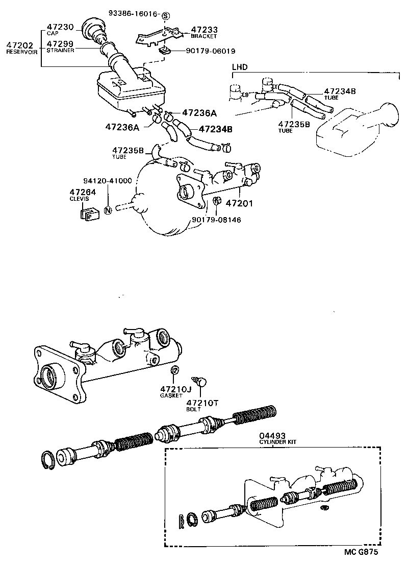 47201-28150 CYLINDER SUB-ASSY, BRAKE MASTER product image