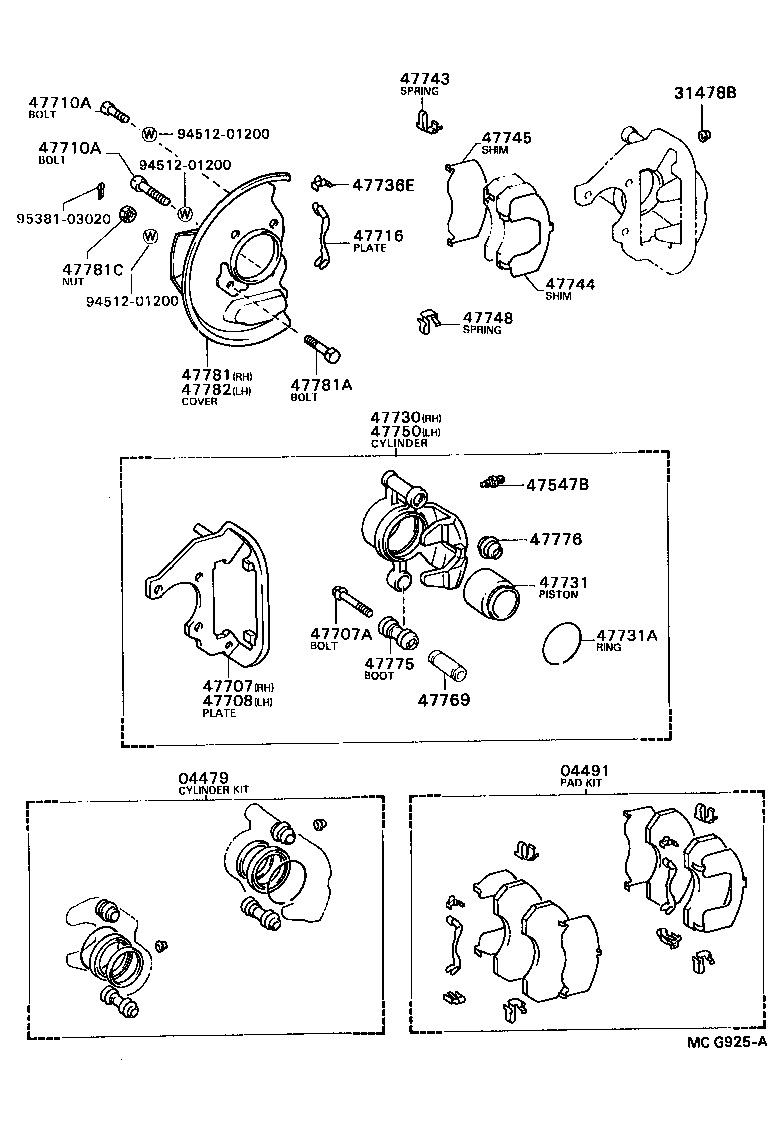 04491-28160 PAD KIT, DISC BRAKE, FRONT product image