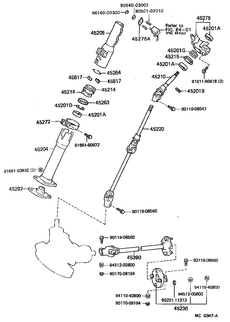 45280-27160 BRACKET, STEERING COLUMN, UPPER product image