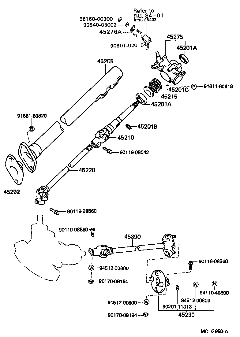 45280-27160 BRACKET, STEERING COLUMN, UPPER product image