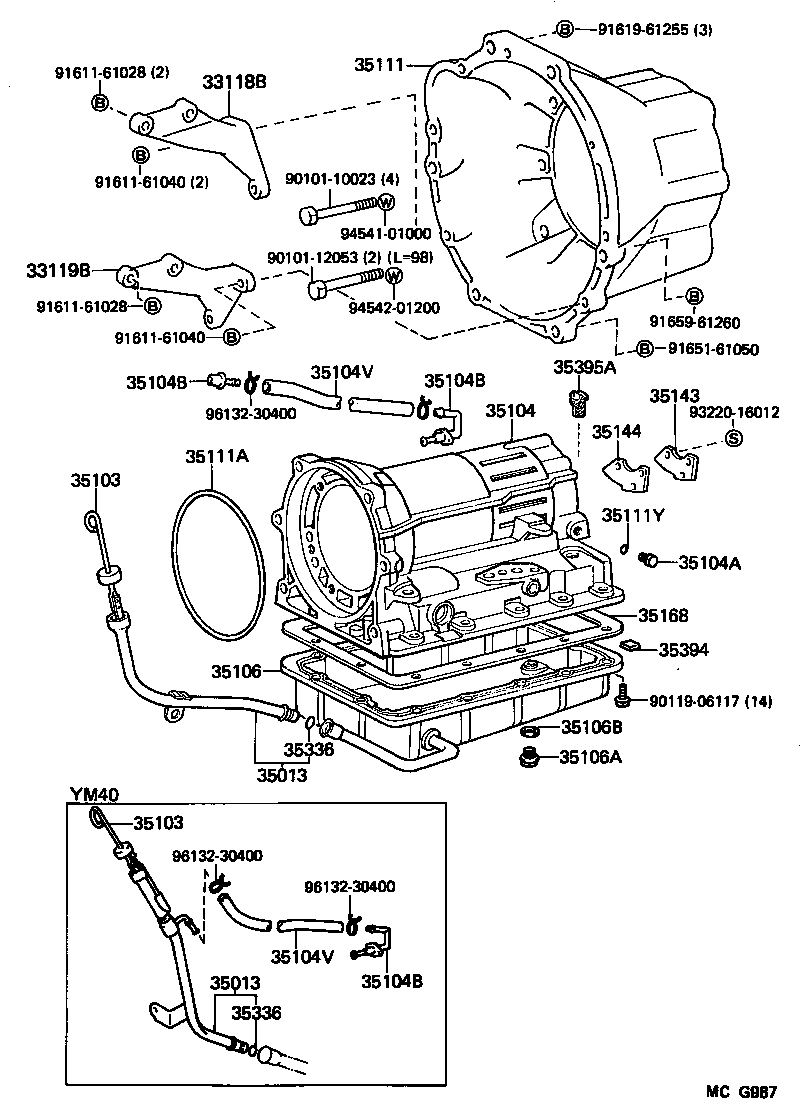 35013-27060 TUBE SUB-ASSY, TRANSMISSION OIL FILLER product image