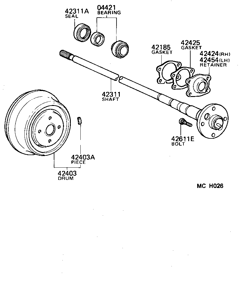 04421-27050 BEARING KIT, REAR AXLE SHAFT product image