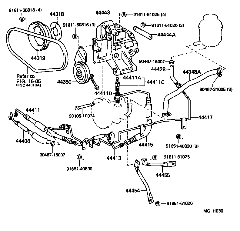 44348-27120 HOSE, OIL RESERVOIR TO PUMP, NO.1 product image