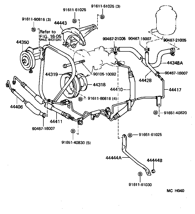 44348-27120 HOSE, OIL RESERVOIR TO PUMP, NO.1 product image