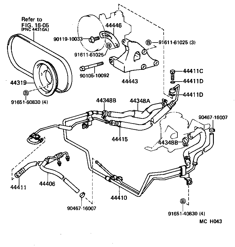44348-27120 HOSE, OIL RESERVOIR TO PUMP, NO.1 product image