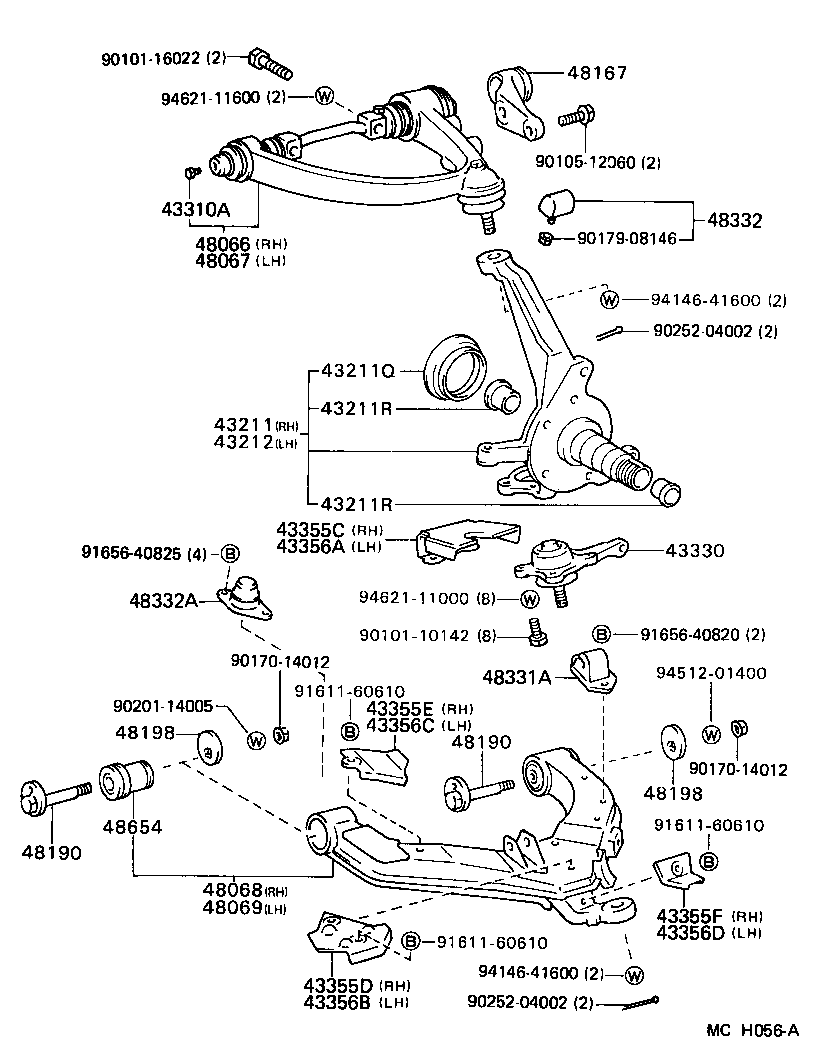 04485-28040 SHAFT KIT, UPPER SUSPENSION ARM product image