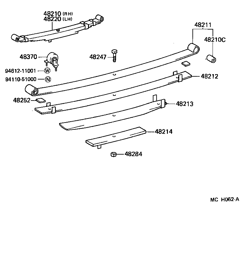 48210-27601 SPRING ASSY, REAR RH product image