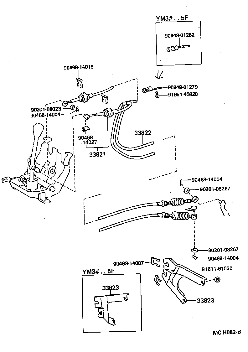 33822-27180 CABLE TRANSMISSION CONTROL SELECT (FOR FLOOR SHIFT) product image