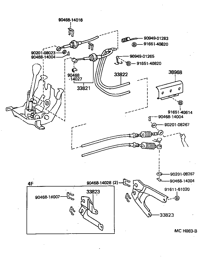 33822-27180 CABLE TRANSMISSION CONTROL SELECT (FOR FLOOR SHIFT) product image