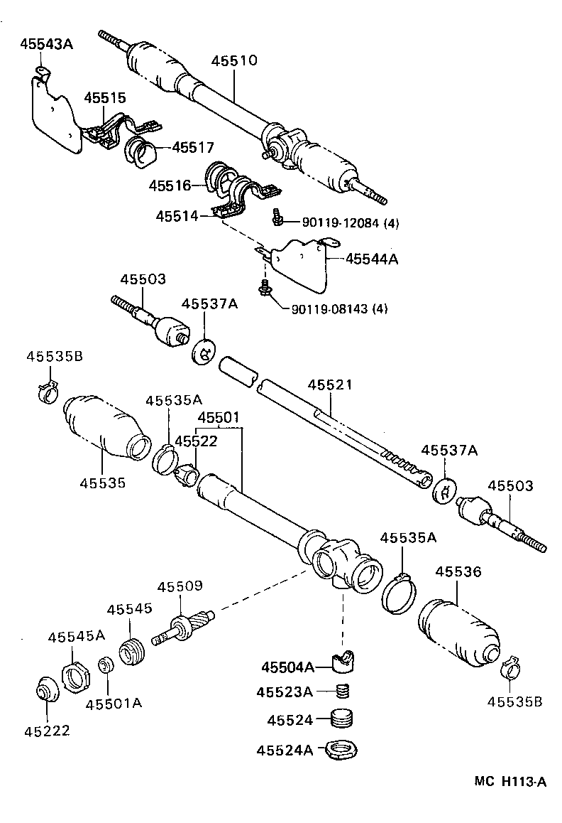 45503-29215 END SUB-ASSY, STEERING RACK product image