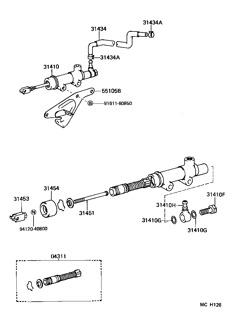31453-27010 CLEVIS, CLUTCH MASTER CYLINDER PUSH ROD product image