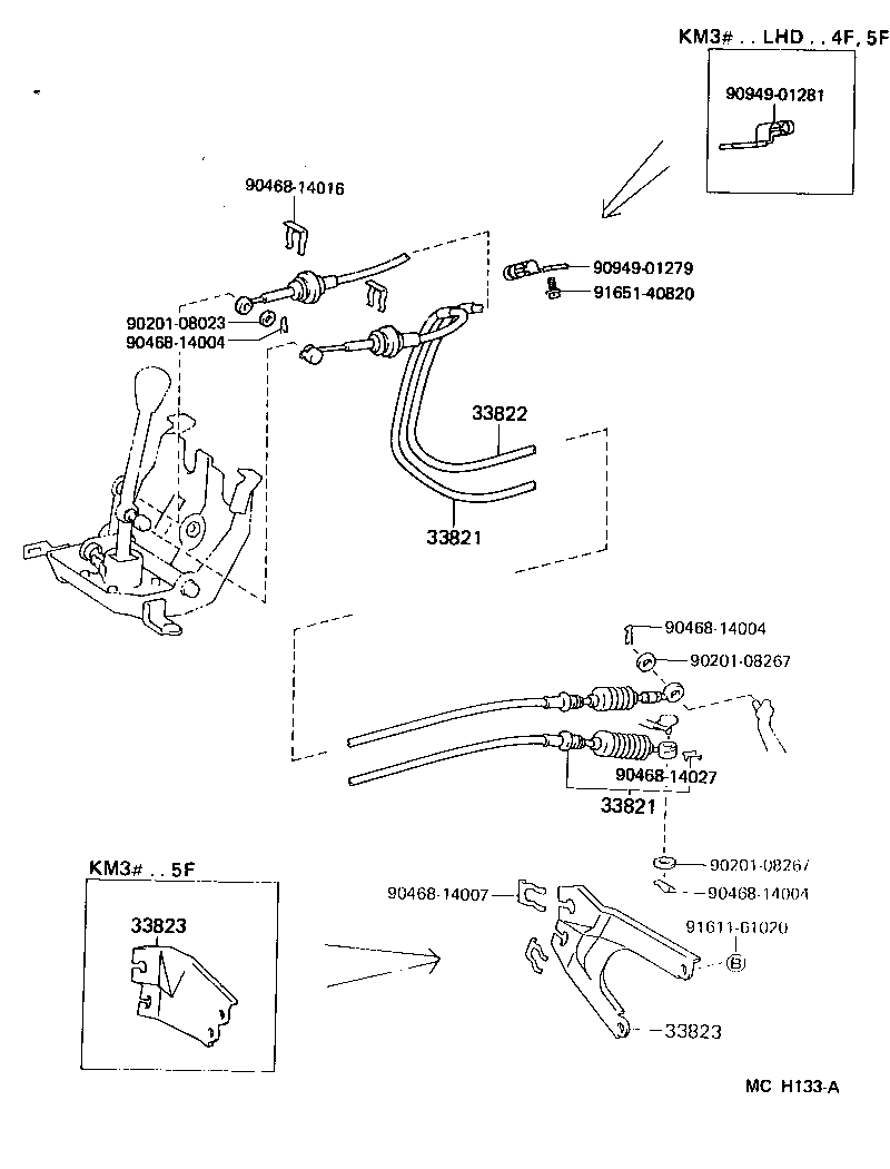 33822-27110 CABLE TRANSMISSION CONTROL SELECT (FOR FLOOR SHIFT) product image