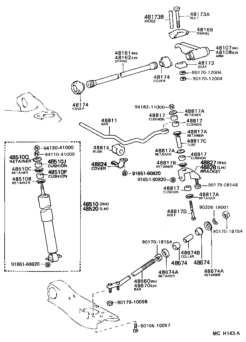 48107-27050 ARM SUB-ASSY, ANCHOR, RH product image