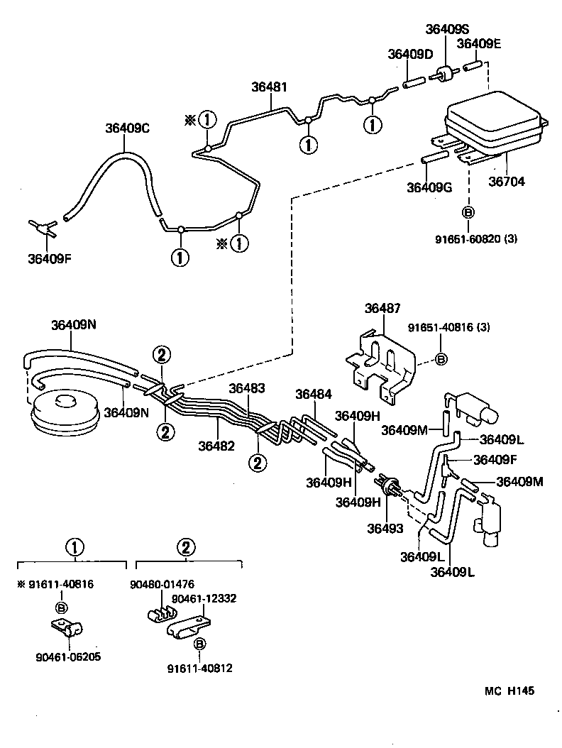 36484-27010 TUBE, FRONT DRIVE VACUUM, NO.4 product image