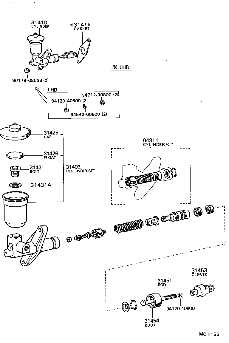 31402-22040 RESERVOIR SUB-ASSY, CLUTCH MASTER CYLINDER product image
