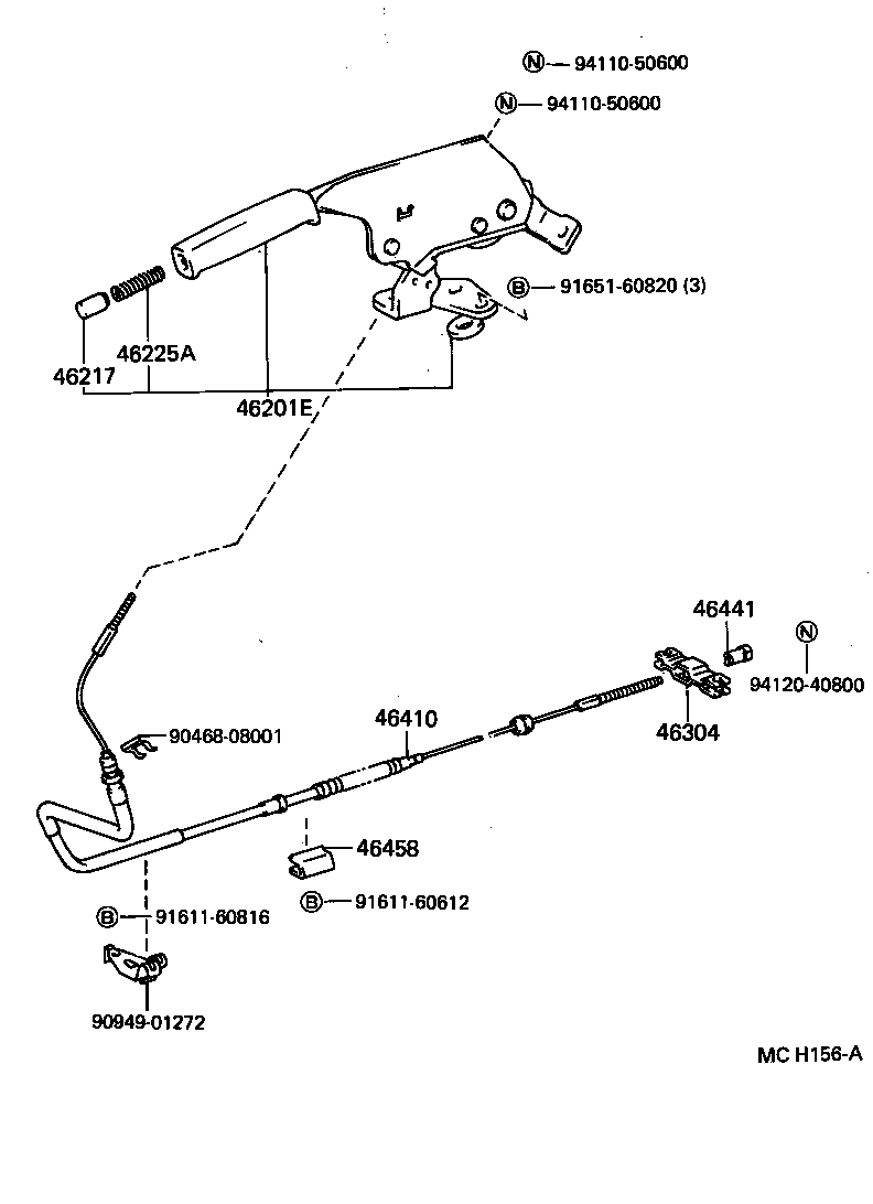 46201-27030-03 LEVER SUB-ASSY, PARKING BRAKE product image