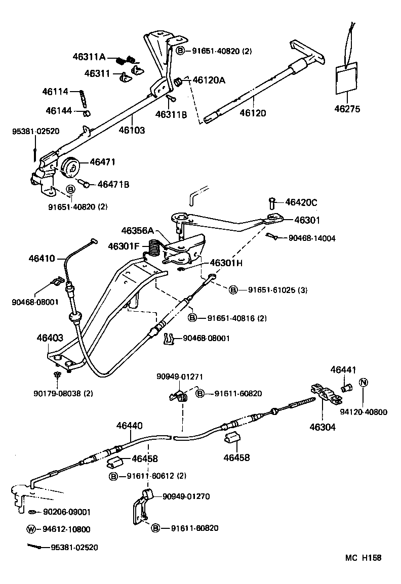 46430-27151 CABLE ASSY, PARKING BRAKE, NO.3 product image
