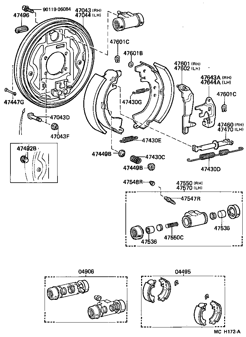 04497-28041 SHOE KIT, REAR BRAKE product image
