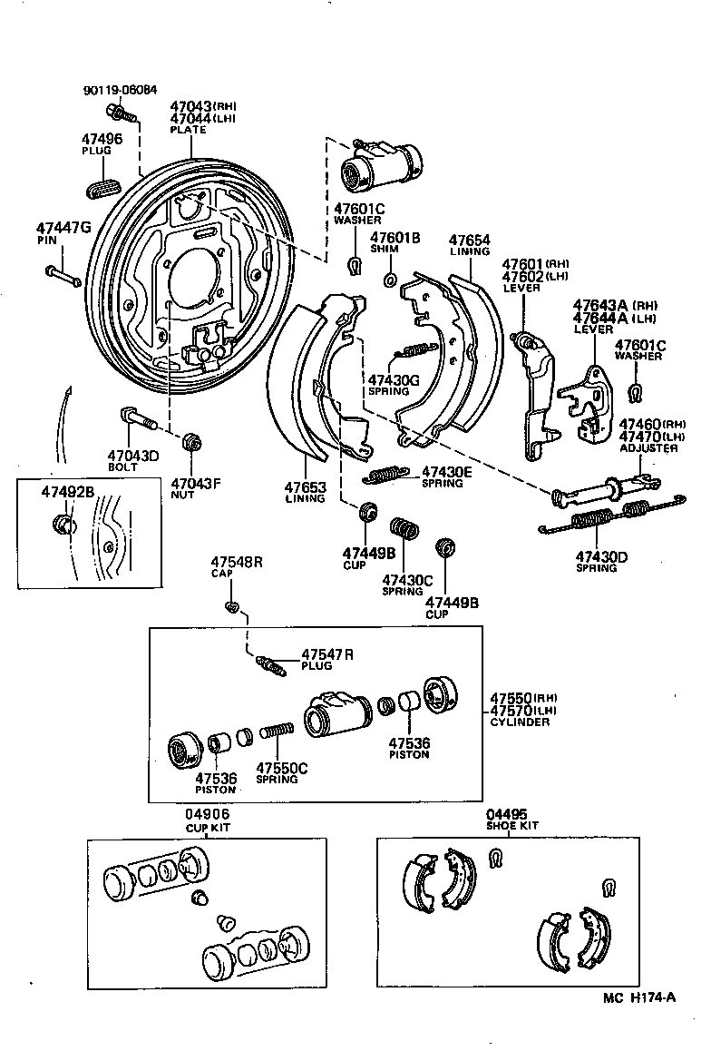 04495-27050 SHOE KIT, REAR BRAKE product image